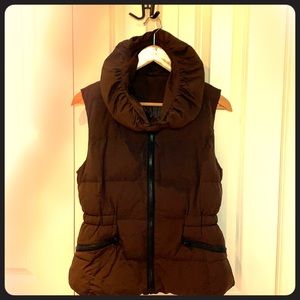 Brown puffer vest